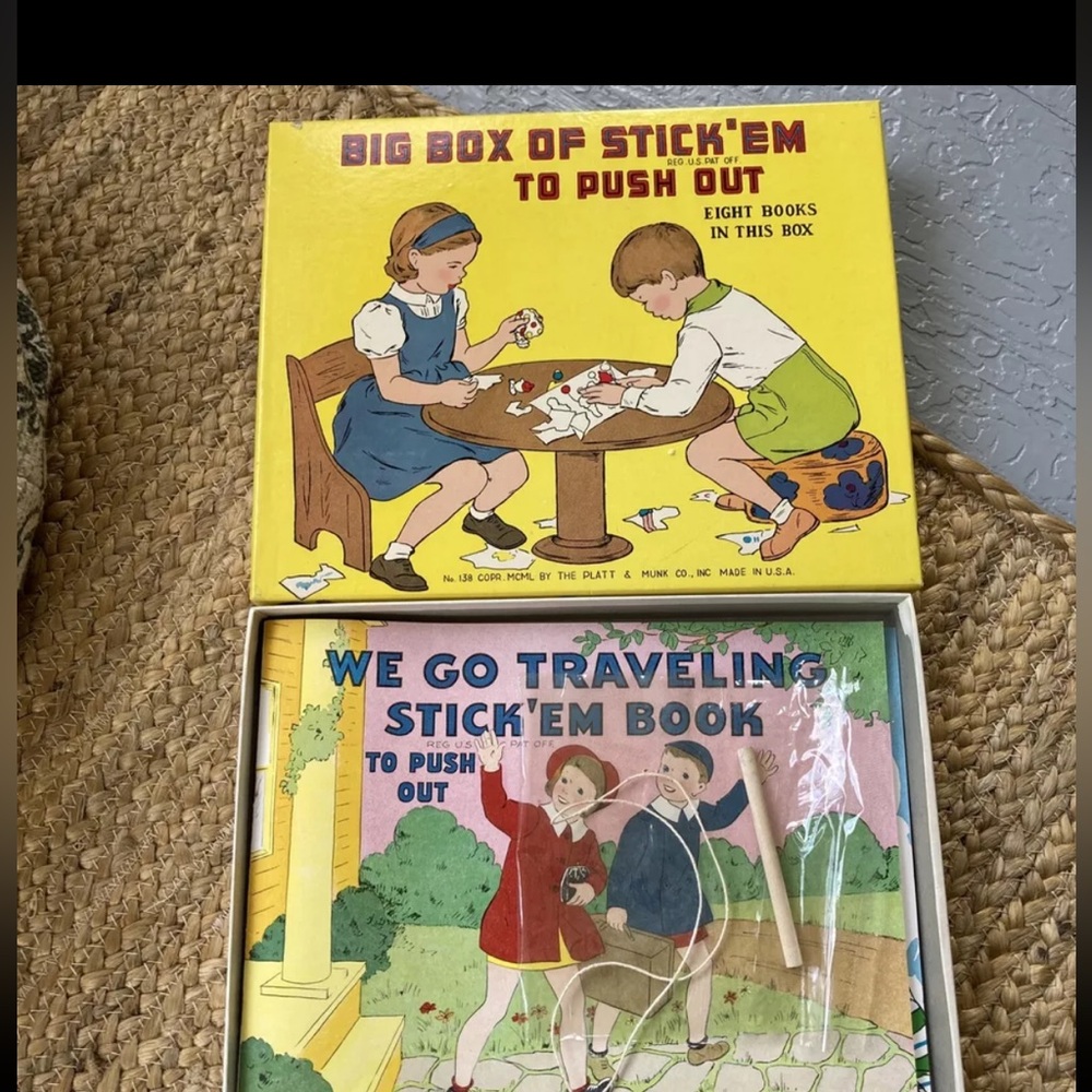 Platt & Munk Stick Em To Push Out Books vintage new